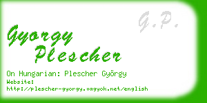 gyorgy plescher business card